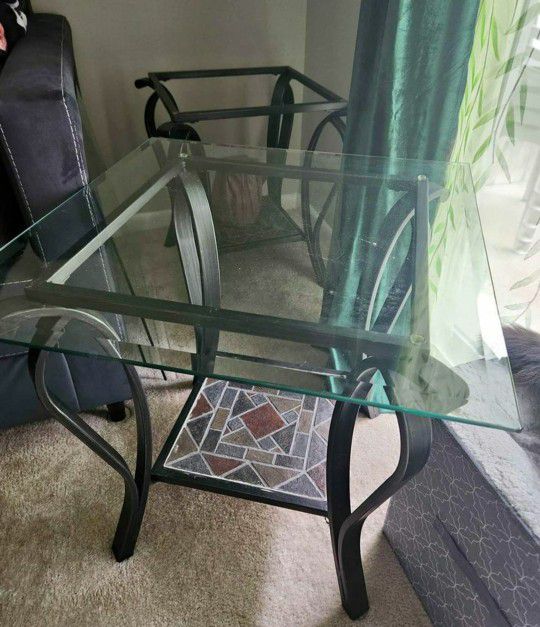 Side tables with glass tops
