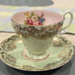 Tea Cup + Saucer (antique English Bone China) Foley