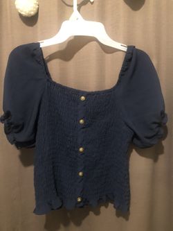 Navy Blue Crop Top 