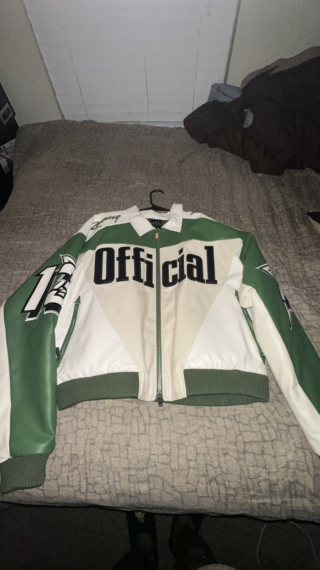 BoohooMAN Cropped Fit Leather Jacket. 