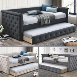 Twin Twin Grey Daybed With Ortho Mattress Included 
