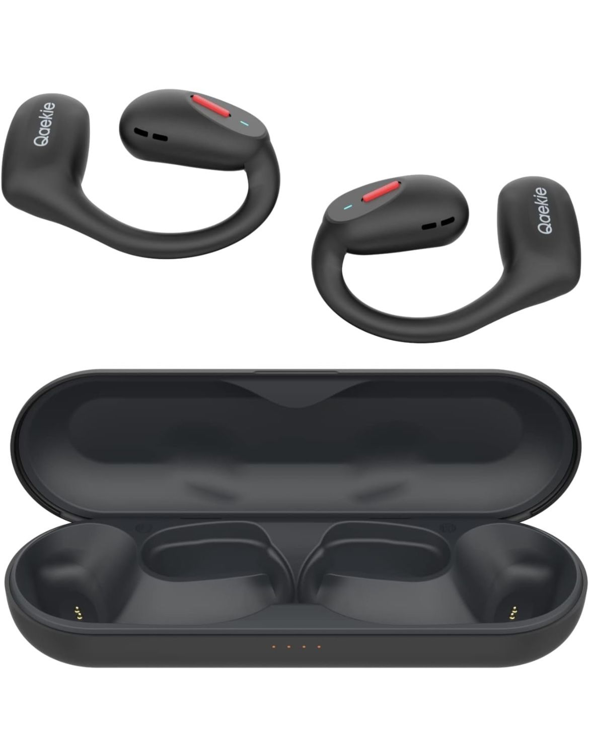 Qaekie Open Ear Headphones- Upgraded Bluetooth 5.3 Wireless Headphones with HD Mic, Open Ear Ture Wireless Earbuds Immersive Superior Sound, 40hrs Pla