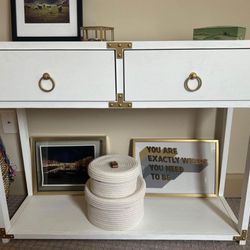 Dresser/console - White With Gold Detailing 