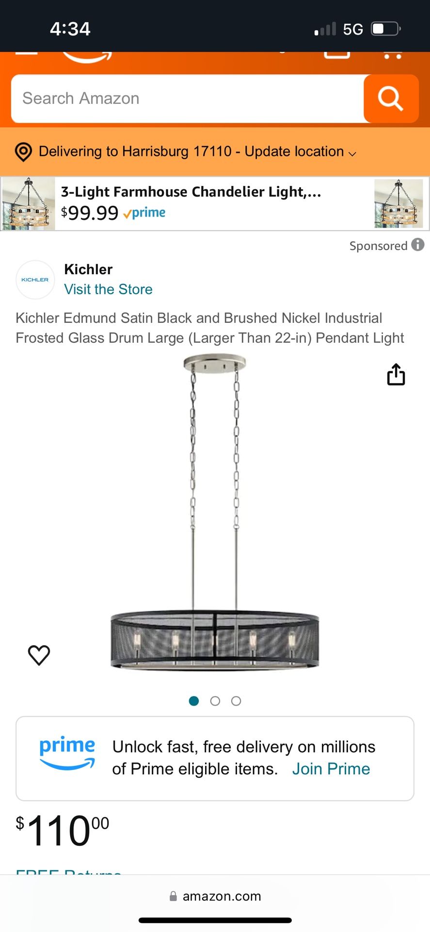 Kicker Edmund 5 Light Chandler
