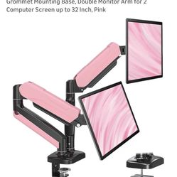Pink Dual Monitor Mount