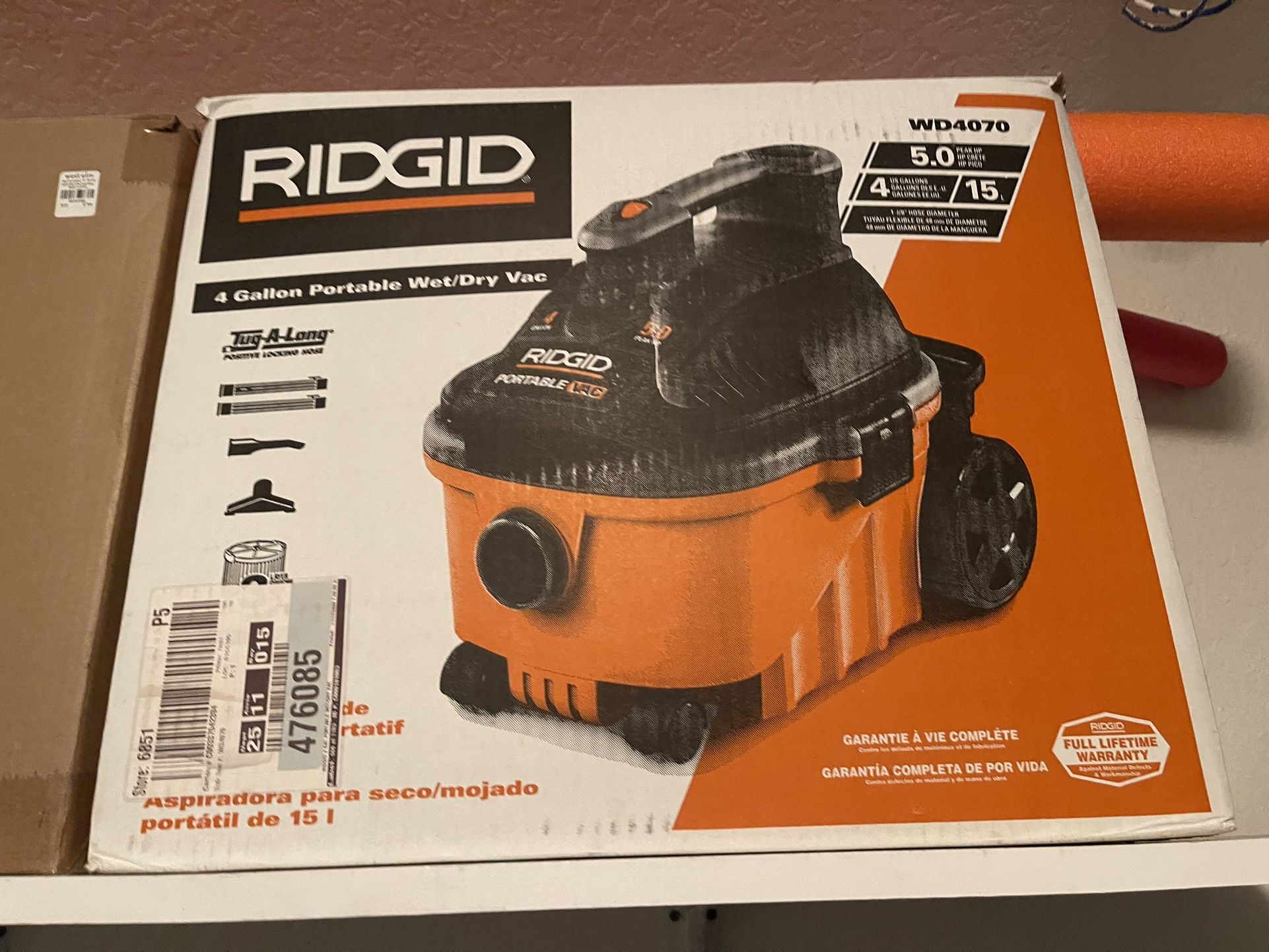 4 Gallon 5.0 Peak HP Portable Shop Vacuum
