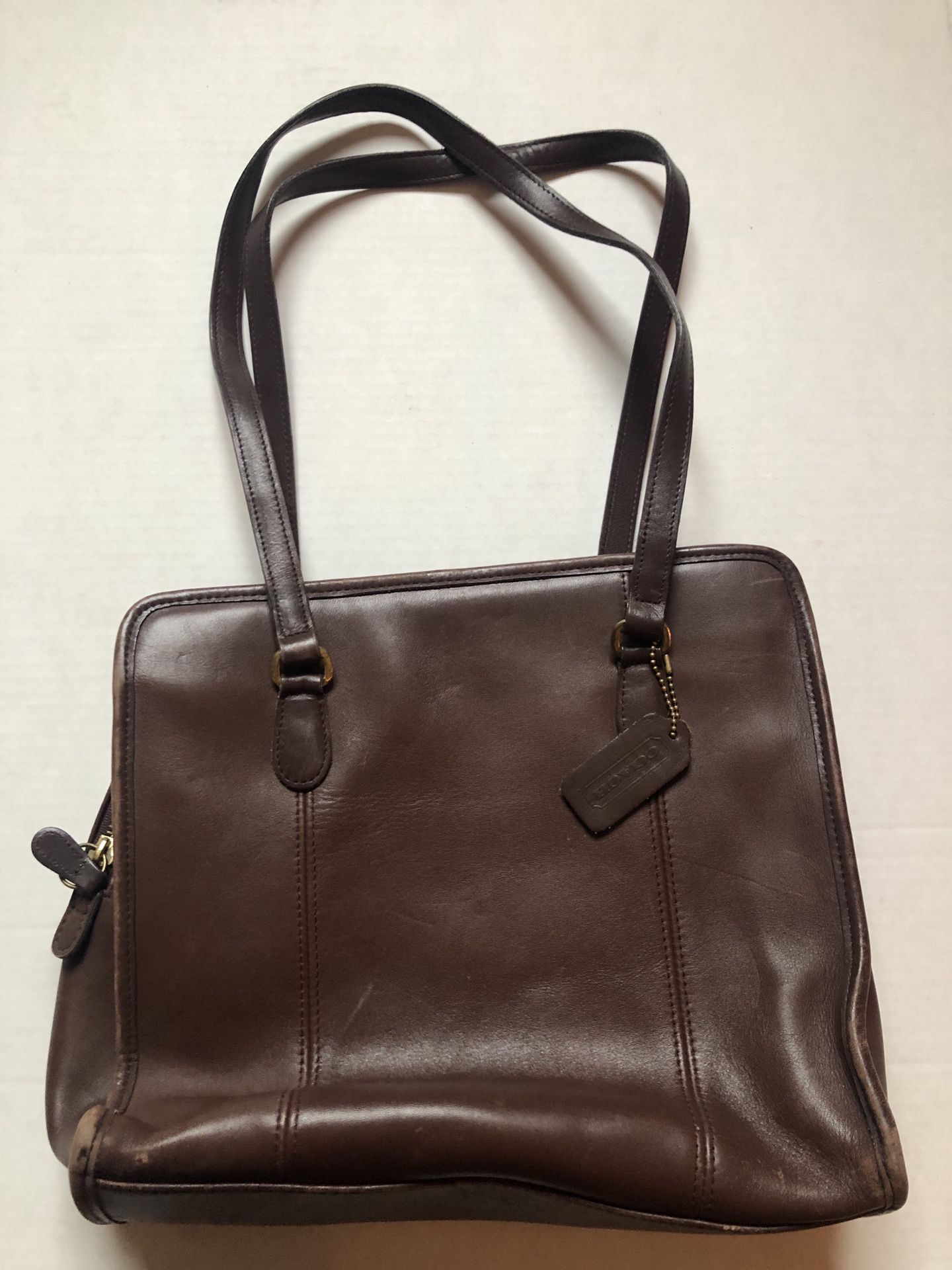 Vtg Coach Brown Leather Tote Bag
