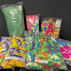 NEW Luau Party Decorations, 48 leis, centerpieces and banner. Tropical party decor.