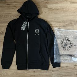 Black Rhinestone Chrome Hearts Hoodie