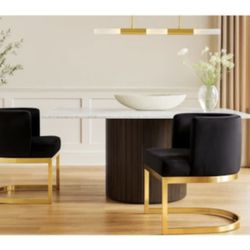 2 Black Velvet Chairs
