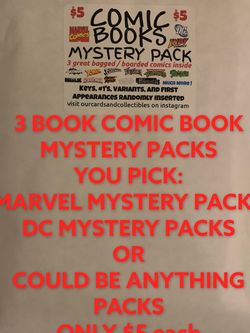 $5 MARVEL, DC or ANYTHING GOES MYSTERY PACKS 3 Comics/ Pack