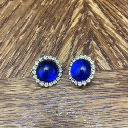 Pretty Royal Blue Clip Earrings
