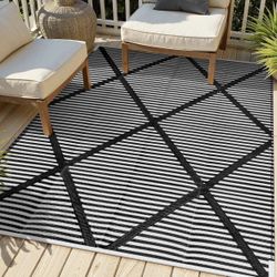 Outdoor Rug 6x9, Reversible Plastic Outdoor Patio Rug