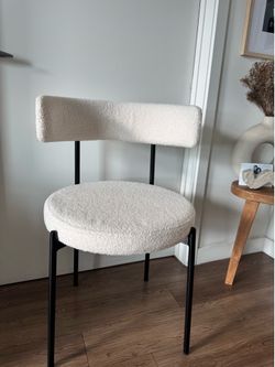White Boucle Dining/Accent Chair