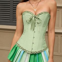 SZIVYSHI Corset Tops for Women, Bustier Shapewear Lingerie, Lace Waist Push Up Bodysuit