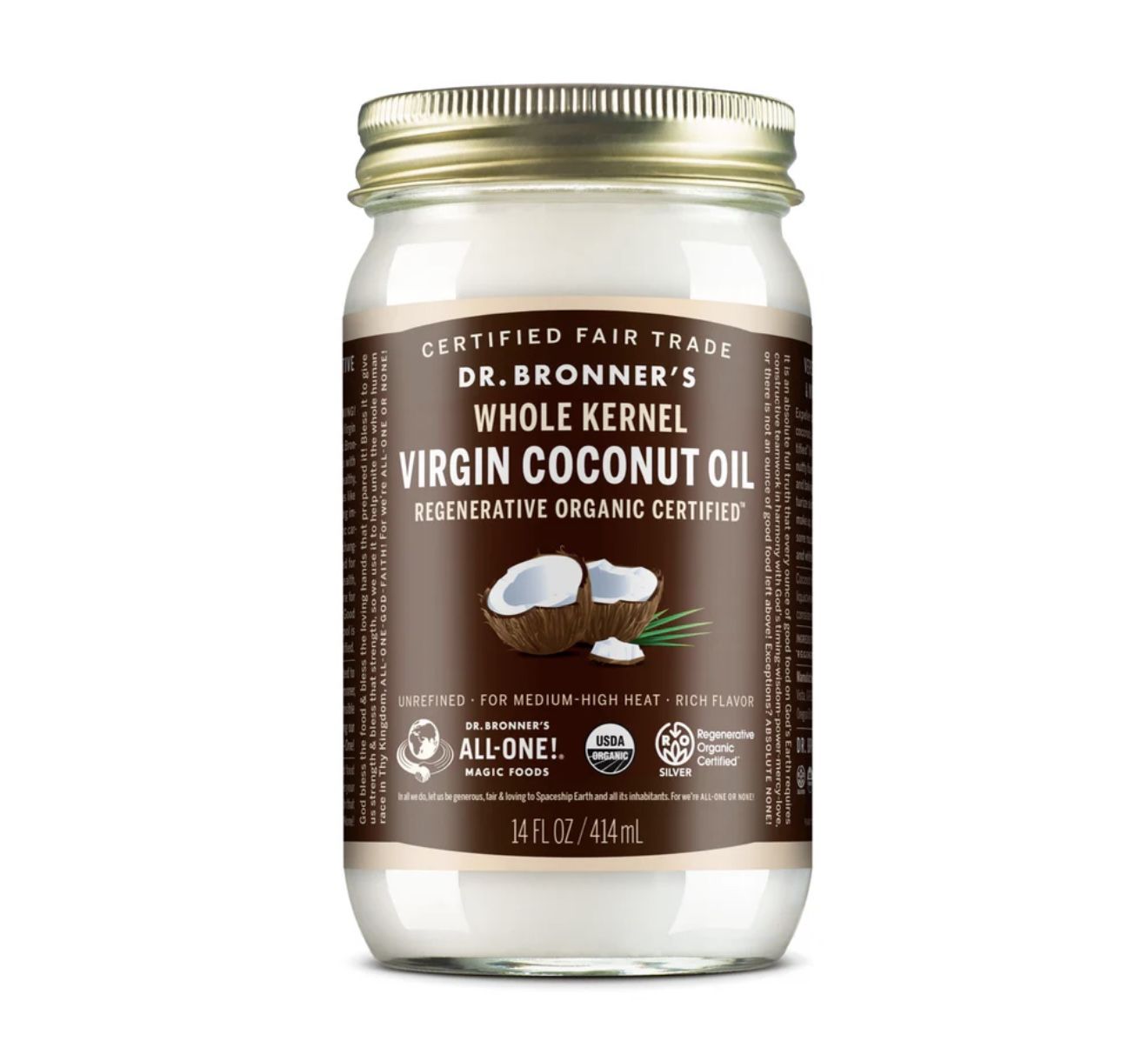 Dr. Bronner's Fair Trade & Organic Whole Kernel Virgin Coconut Oil