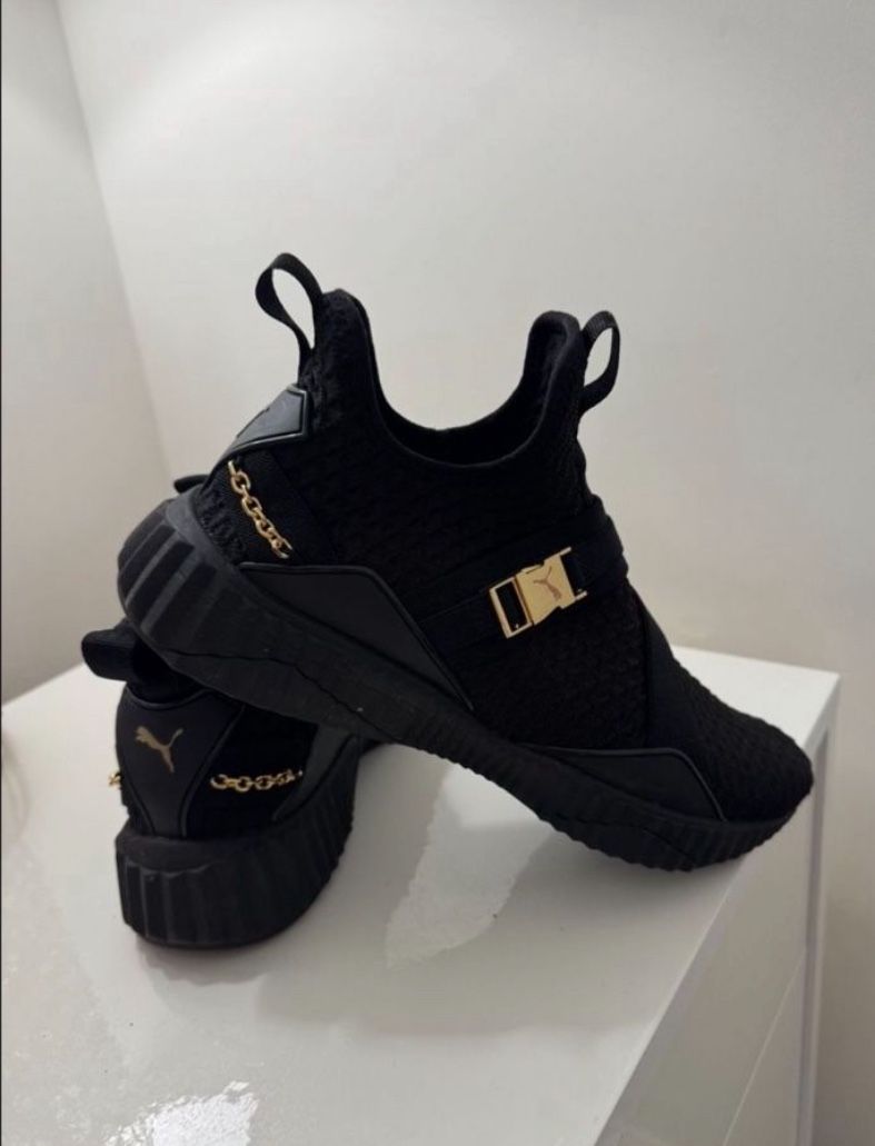 Puma Black & Gold Women’s Sneakers - Size 10