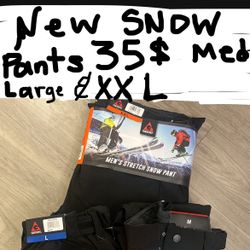 BRAND NEW ADULT SNOW PANTS 35$ Toddler SNOWBIBS 20$ Gently Used But Excellent Condition / Boots 20$   If NEW 25$  MEN SIZE 13  SNOWBOOTS 30$ 