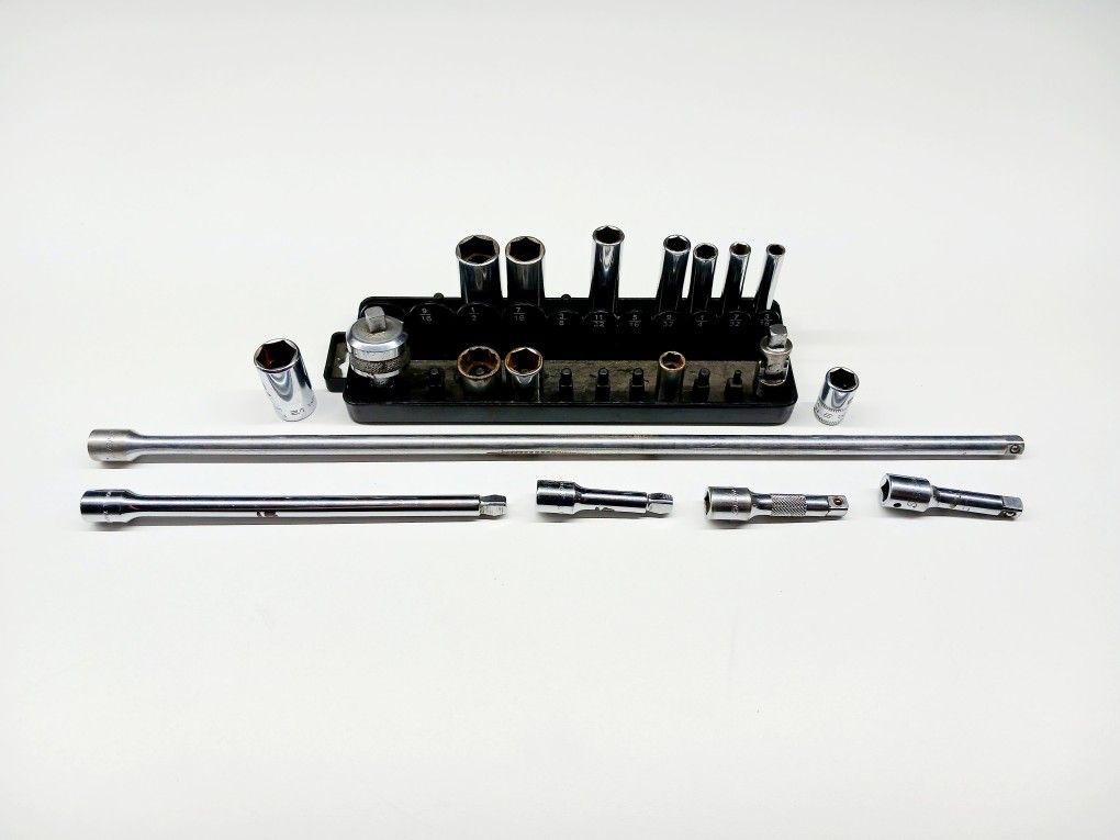 Snap-on 1/4-in Drive extensions sockets ratcheting adapter swivel