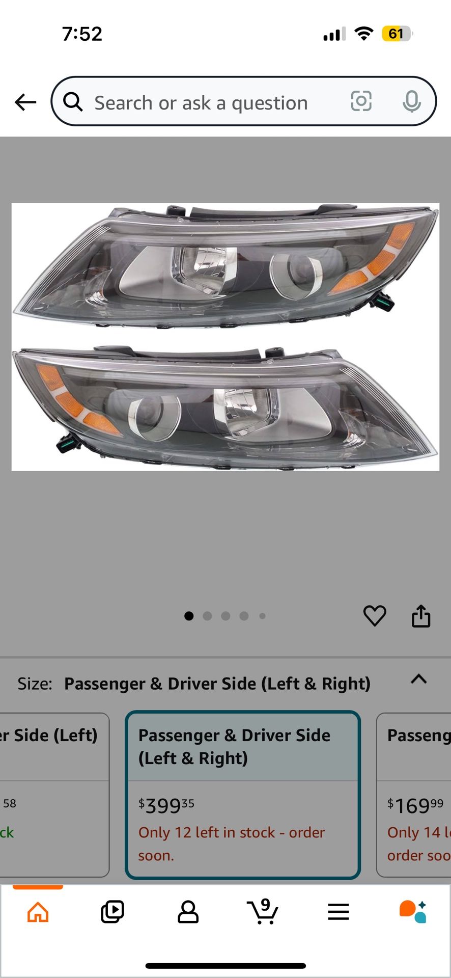 Garage-Pro Headlight Compatible with 2014-2015 Kia Optima SET Sedan Driver and Passenger Side
