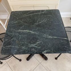 Outdoor Patio Table & 2 Chairs – Marble Top