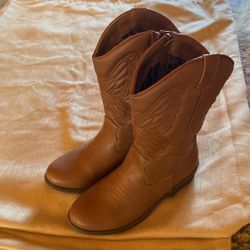 Girls Steve Madden Cowboy Boots - Fawn Brown, New