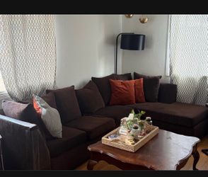 Brown Sofa W/Reversible Chaise