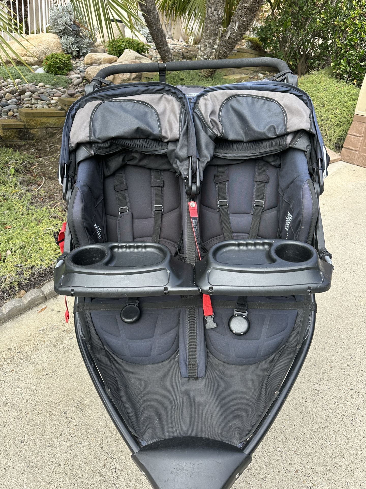 Duallie Double Bob Stroller With Snack Tray And Handle Console