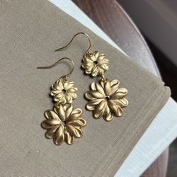 Brass Floral Dangle Earrings ( firm on price ) 