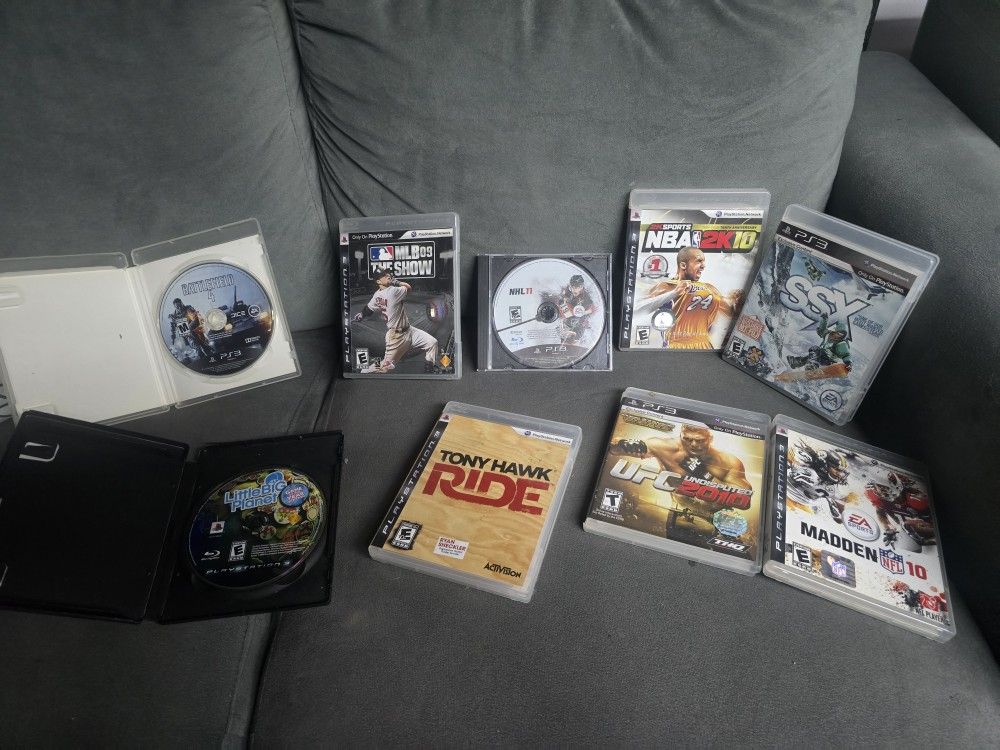 9 PlayStation 3 game bundle PS3 - ssx, little big, MLB, NBA, UFC madden