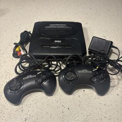 Sega Genesis With 2 Controllers