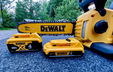 DeWalt 20V MAX Brushless Chainsaw + 2 Batteries (4Ah & 2Ah)