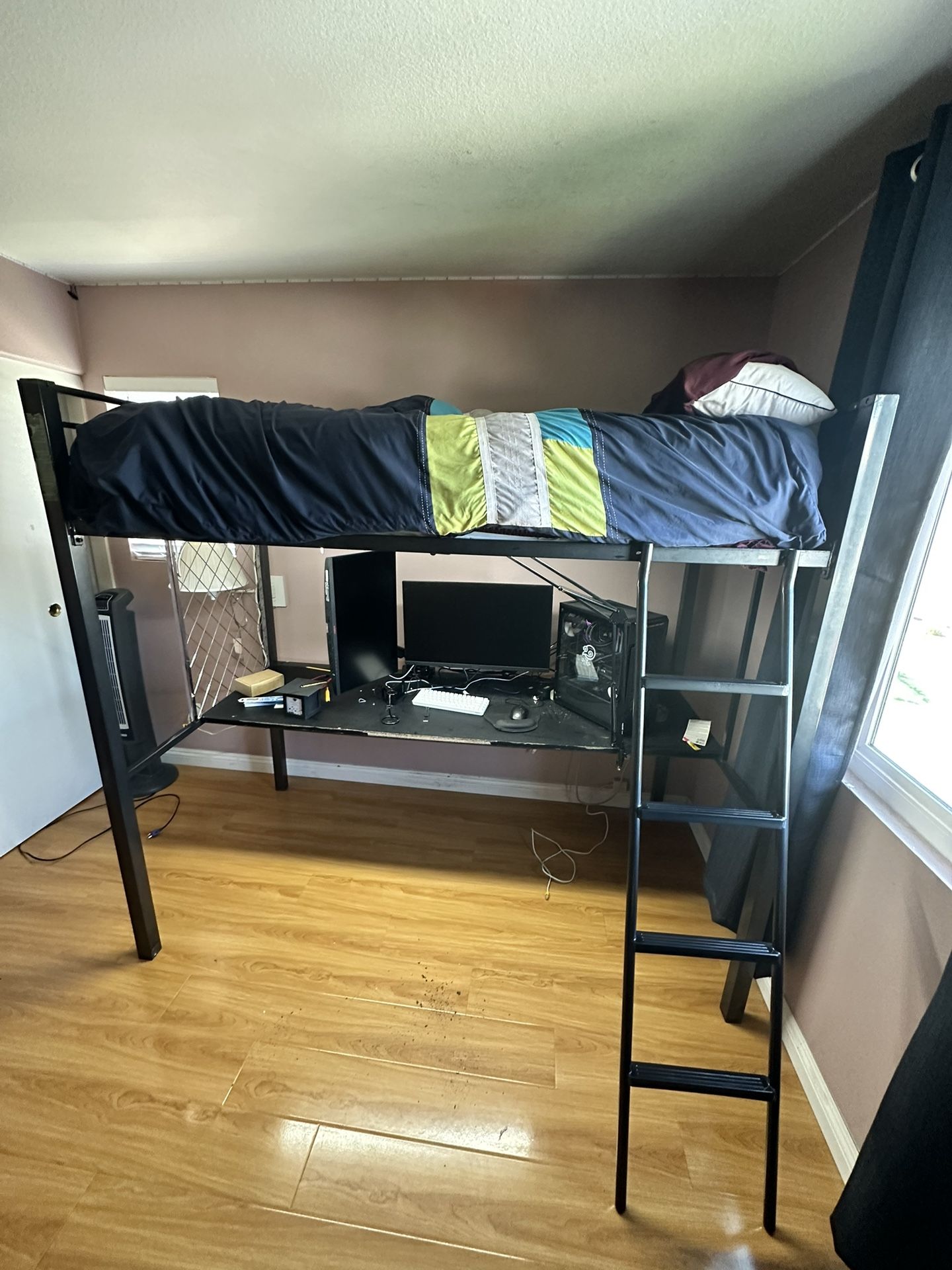 Bunk bed with desk