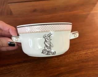 Italian porcelain child's double-handled bowl or cup from Richard Ginori's "CucΓΉ" collection