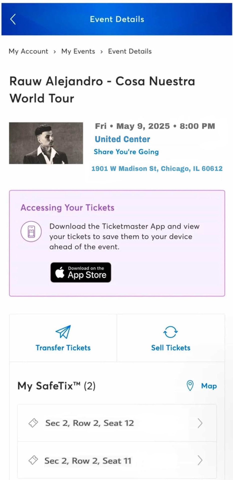 2 RAUW FRONT ROW Tickets
