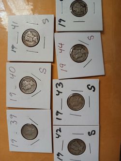 WW2 Mercury Dimes 90% silver coins