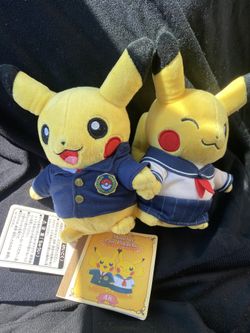 Pokemon Center Exclusive MONTHLY Pikachu School Uniform Pair 6" Plush 2016 