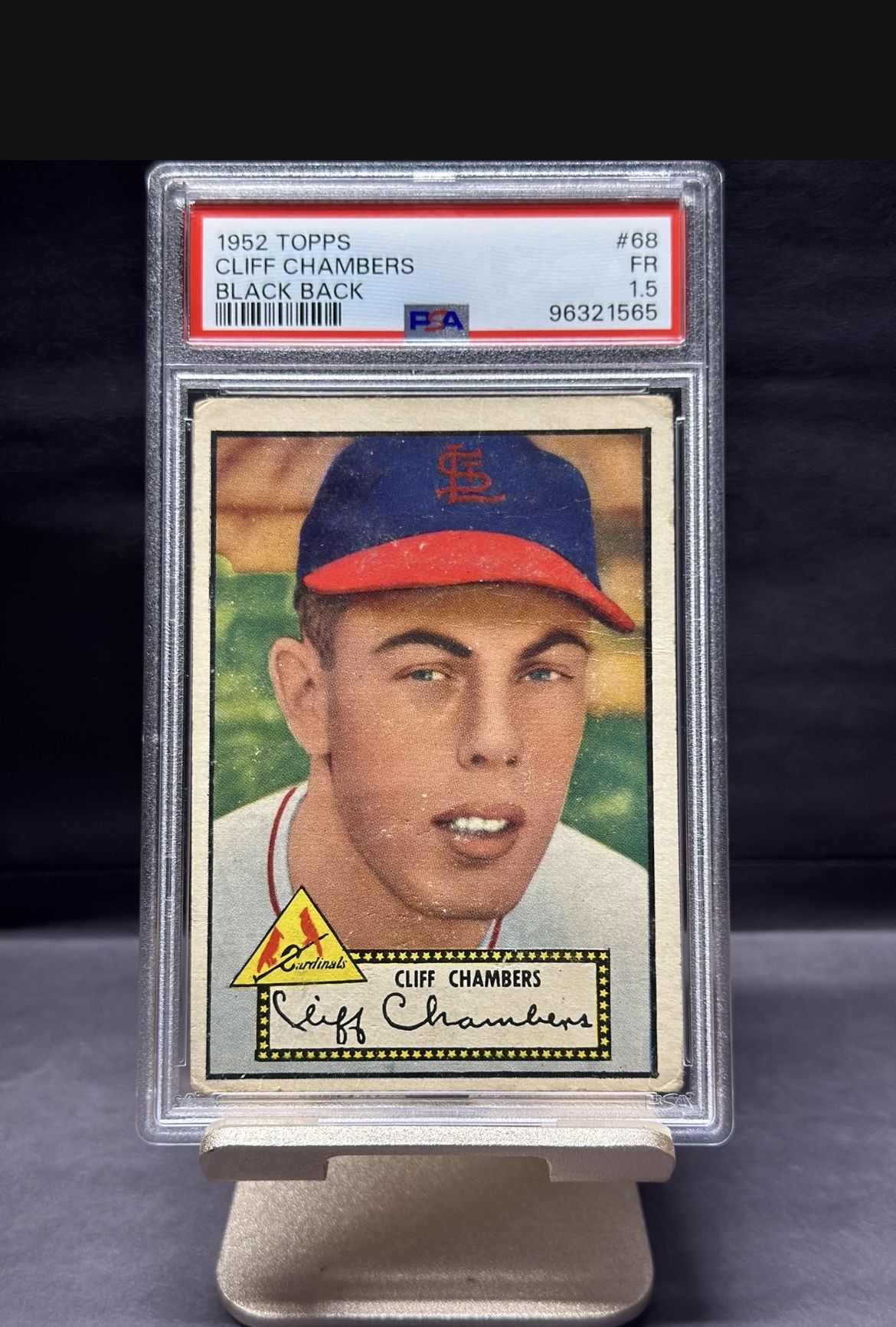 ๐ฅโพ๏ธ๐ PSA Graded 1952 Topps - Clifford โCliffโ Chambers #68 St. Louis CARDINALS ๐โพ๏ธ๐ฅ