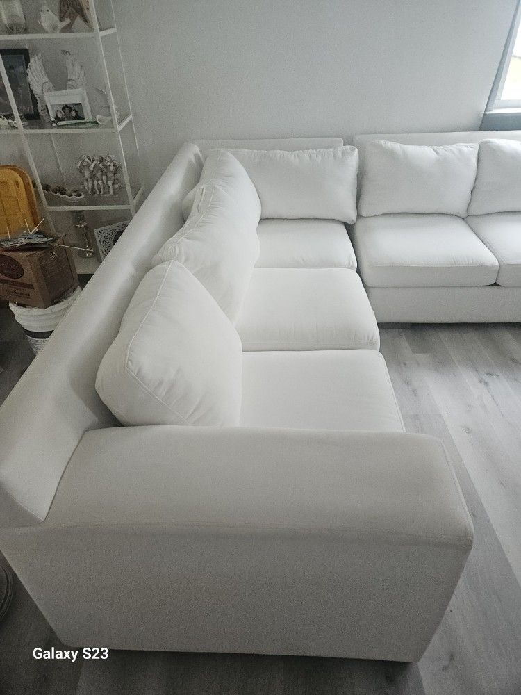 White sectional sofa