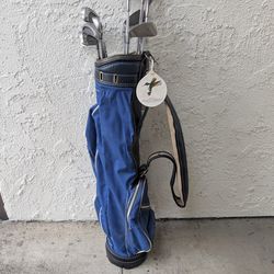 Golf clubs and bag
