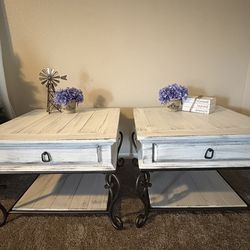 Custom finished rustic farmhouse end tables  / nightstands