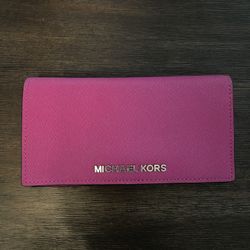 Michael Kors Saffiano Leather Wallet, Fuchsia Pink