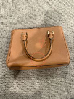 Michael Kors Kellen studded satchel edgy gold hardware along the sides