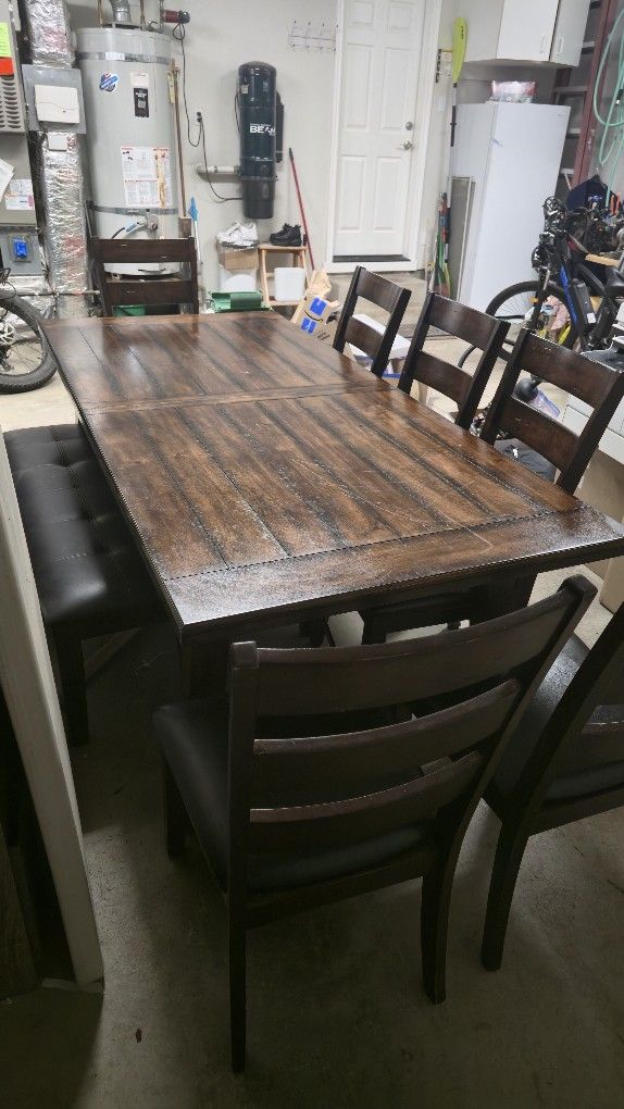 Rustic Dining Room Table 80" Long 40"Wide With Optional Extender