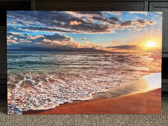 Sunset And Seascape Canvas Wall Art