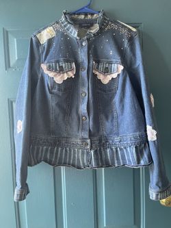 XL Rhinestone Jean Jacket