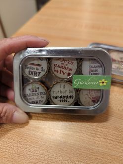 Garden refrigerator magnets 5.00 per tin