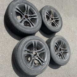 4 - 205/55r16 5x4.72 5x120 Stock Bmw 330 328 Wheels Rims Good Treads Tires!