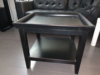 Solid Wood Black Coffee Table/ Side Table with Storage