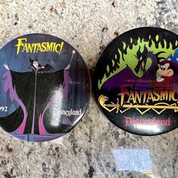 VINTAGE 1992 Disney Fantasmic 3” Round Button Pins